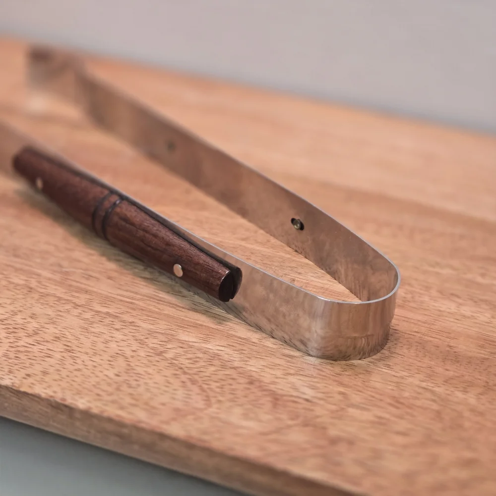 Stainless Steel and Wood Kitchen Tongs‎